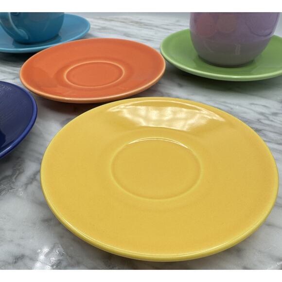 Pagnossin Ceramic Espresso 3 Cups 5 Saucers Mix & Match Colors Made In Italy - Picture 8 of 16
